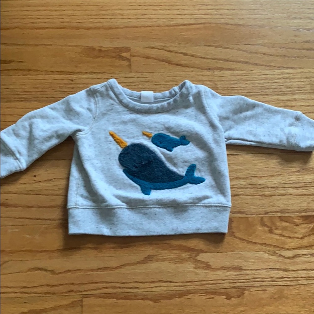 6-12 month gap narwhal sweatshirt